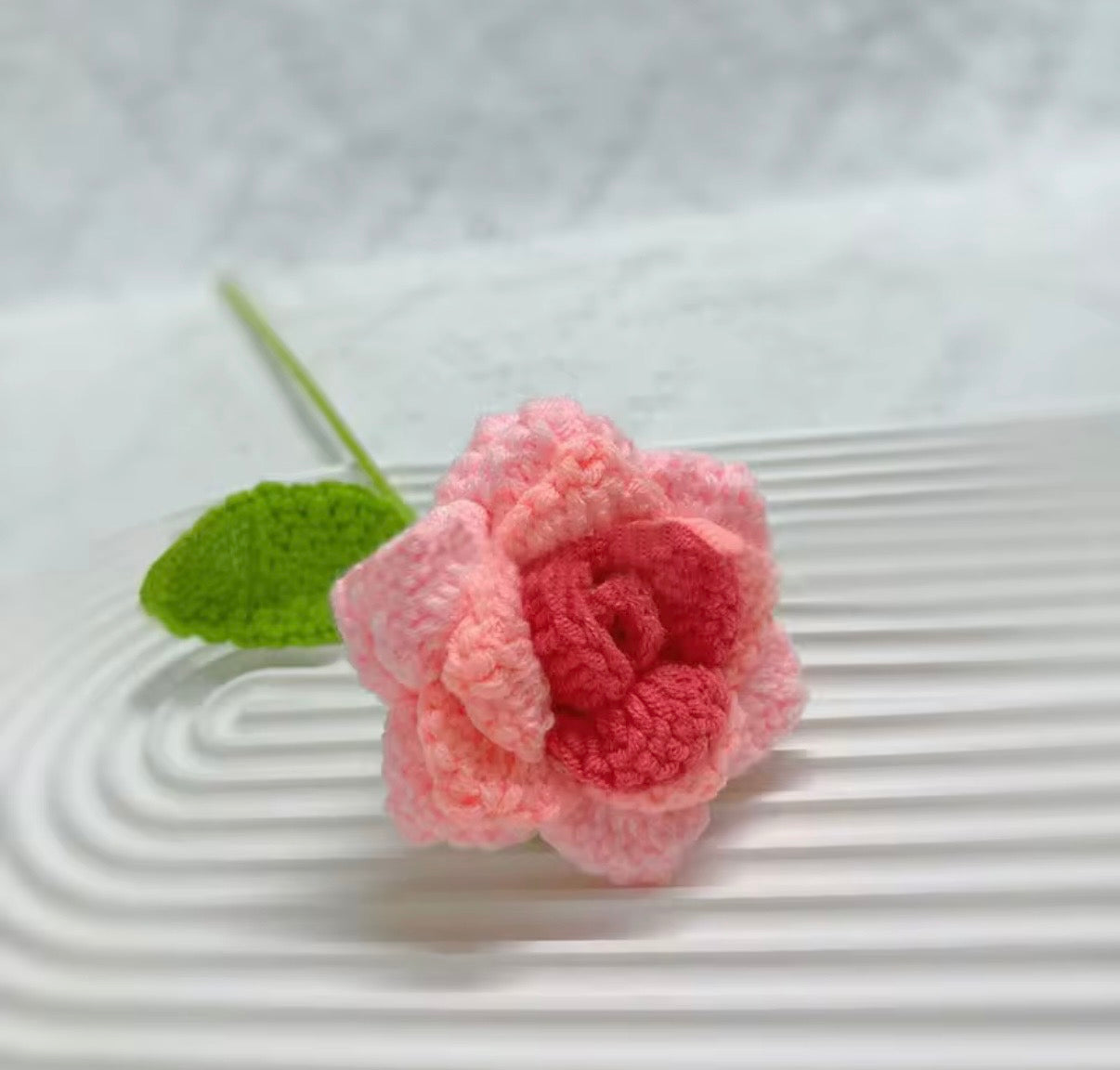 Premium Handmade Crochet Woolen Flower 🌼🌹 (Any Random) - Single Flower