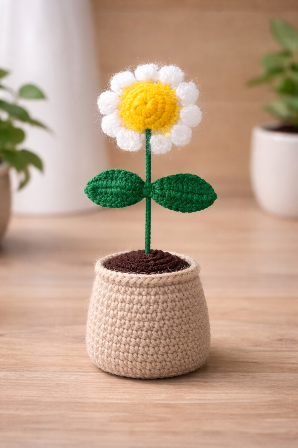 Premium Handmade Crochet Woolen Flower 🌼🌹 (Any Random) - Single Flower