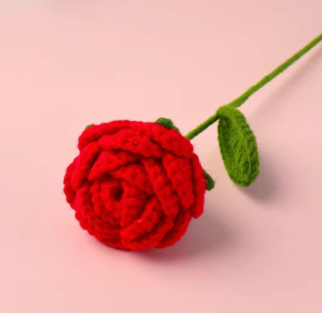 Premium Handmade Crochet Woolen Flower 🌼🌹 (Any Random) - Single Flower