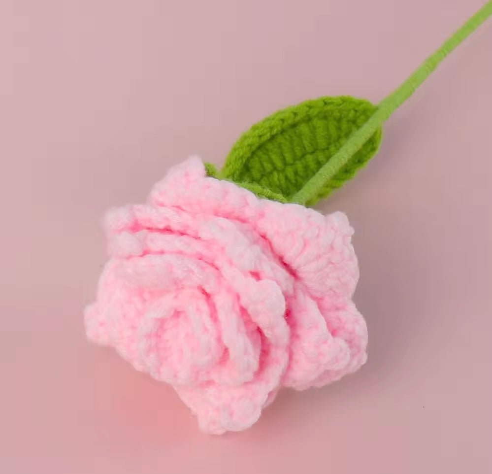 Premium Handmade Crochet Woolen Flower 🌼🌹 (Any Random) - Single Flower